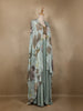 Light Blue Floral Design Synthetic Palazzo Suit