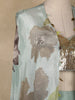 Light Blue Floral Design Synthetic Palazzo Suit