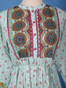 Light Blue Floral Designed Cotton Kurti - Diadem