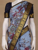 Light Blue Floral Designed Semi Tussar Saree