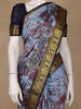Light Blue Floral Designed Semi Tussar Saree