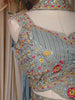 Light Blue Floral Embroidered Design Chiffon Palazzo Suit