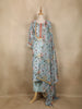 Light Blue Floral Printed Cotton Salwar Suit