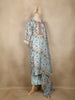 Light Blue Floral Printed Cotton Salwar Suit