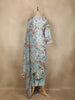 Light Blue Floral Printed Cotton Salwar Suit