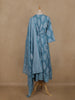 Light Blue Floral Printed Cotton Salwar Suit With Dupatta
