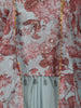 Light Blue Floral Printed Design Chiffon Palazzo Suit with Long Over Coat