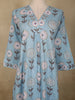 Light Blue Floral Printed Design Cotton Anarkali Salwar Suit with Dupatta