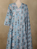 Light Blue Floral Printed Design Cotton Anarkali Salwar Suit with Dupatta