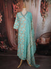 Light Blue Floral Printed Design Cotton Straight Cut Salwar Suit with Dupatta