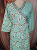 Light Blue Floral Printed Design Cotton Straight Cut Salwar Suit with Dupatta