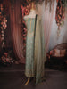 Light Blue Floral Printed Design Tussar Silk Unstitched Salwar Material with Dupatta