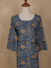 Light Blue Floral Printed Rayon Kurti - Diadem