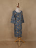 Light Blue Floral Printed Rayon Kurti - Diadem