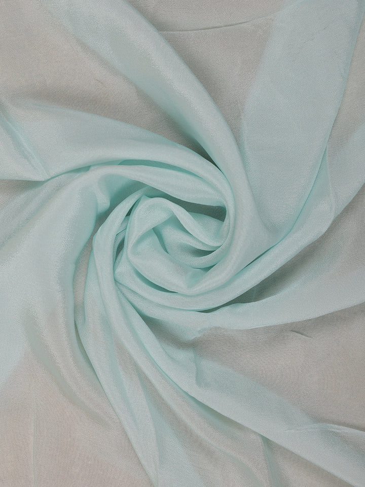 Light Blue Floral Printed Synthetic Saree - Diadem