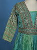 Light Blue Floral Sequins Embroidered Silk Kids Lehenga With Dupatta