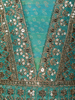 Light Blue Floral Sequins Embroidered Silk Kids Lehenga With Dupatta