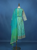 Light Blue Floral Sequins Embroidered Silk Kids Lehenga With Dupatta
