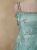Light Blue Floral Sequins and Beads Embroidered Design Tissue Palazzo Suit with Dupatta