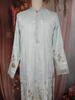 Light Blue Floral Thread Embroidered Design Cotton Men's Kurta