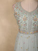 Light Blue Floral Thread and Sequins Embroidered Design Georgette Gown with Dupatta