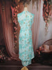 Light Blue Floral Vine Printed Design Cotton Straight Cut Salwar Suit