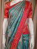 Light Blue Floral Woven Pure Kanchipuram Silk Saree with Zari Border