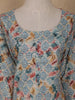 Light Blue Geometric Floral Printed Rayon Kurti - Diadem