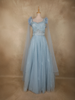 Light Blue Heavy Sequins and Beads Embroidered Design Net Party Wear Gown