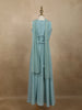 Light Blue Heavy Sequins and Beads Embroidered Design Satin Kids Palazzo Suit with Choker  Dupatta