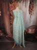 Light Blue Nature Inspired Printed Design Cotton Unstitched Salwar Material with Dupatta