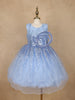 Light Blue Sequin Embellished Party Wear Net Frock - Diadem