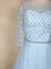 Light Blue Sequins Embellished Design Net Gown