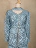 Light Blue Sequins Embroidered Satin And Net Lehenga