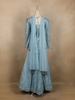 Light Blue Sequins Embroidered Satin And Net Lehenga