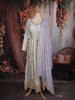 Light Blue Sequins and Zari Embroidered Design Tissue Silk Anarkali Salwar Suit with Dupatta
