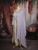 Light Blue Sequins and Zari Embroidered Design Tissue Silk Anarkali Salwar Suit with Dupatta