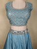 Light Blue Silver Zari Woven Design Banarasi Silk Designer Lehenga with Dupatta