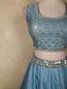 Light Blue Silver Zari Woven Design Banarasi Silk Designer Lehenga with Dupatta