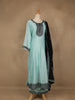 Light Blue Solid Design Silk Blend Salwar Suit With Dupatta - Diadem