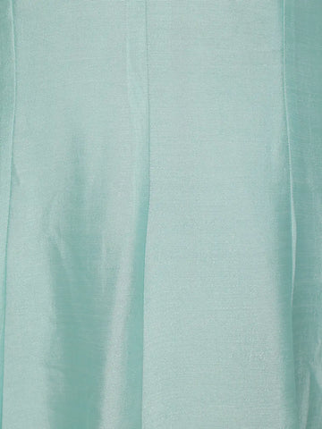 Light Blue Solid Design Silk Blend Salwar Suit With Dupatta - Diadem
