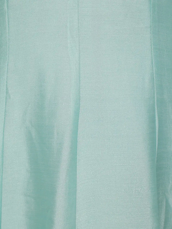 Light Blue Solid Design Silk Blend Salwar Suit With Dupatta - Diadem