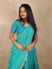 Light Blue Zari Woven Design Pure Kanchipuram Silk Bridal Wear Dhavani with Embroidery Work Blouse