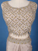 Light Brown Floral Embroidered Cape Style Draped Synthetic Skirt Top - Diadem