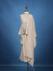Light Brown Floral Embroidered Silk Blend Kids Palazzo Suit