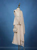 Light Brown Floral Embroidered Silk Blend Kids Palazzo Suit