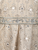 Light Brown Floral Embroidered Silk Blend Kids Palazzo Suit