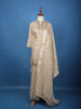 Light Brown Floral Embroidered Tissue Silk Sharara Suit With Zari Dupatta