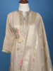 Light Brown Floral Embroidered Tissue Silk Sharara Suit With Zari Dupatta