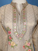 Light Brown Floral Embroidered Tissue Silk Sharara Suit With Zari Dupatta